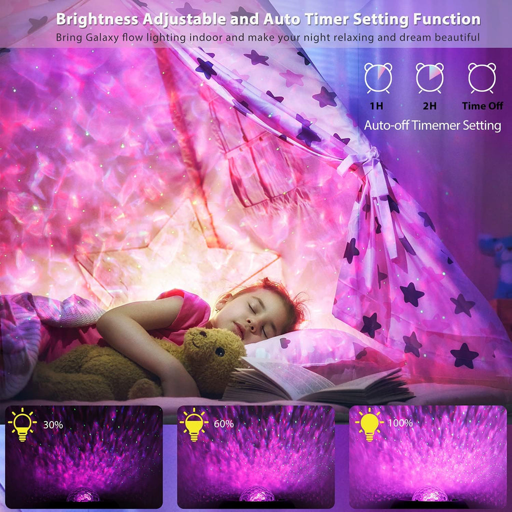 Star Projector Night Light - Galaxy Projector Light for Bedroom/Party Adults Kids with Bluetooth Music Speaker Voice & Remote Control, No App Needed