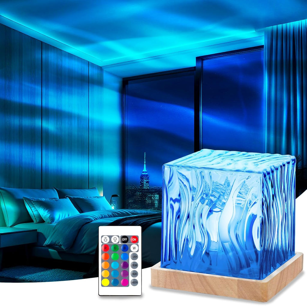 Northern Lights Projector Rechargeable, Luminorthe Cube Lamp Lava Lamp Ambient Lighting Galaxy Projector with 16 Colors and Aurora Drift Effects for Room Decor Teen Girl Gifts Classroom - Cordless