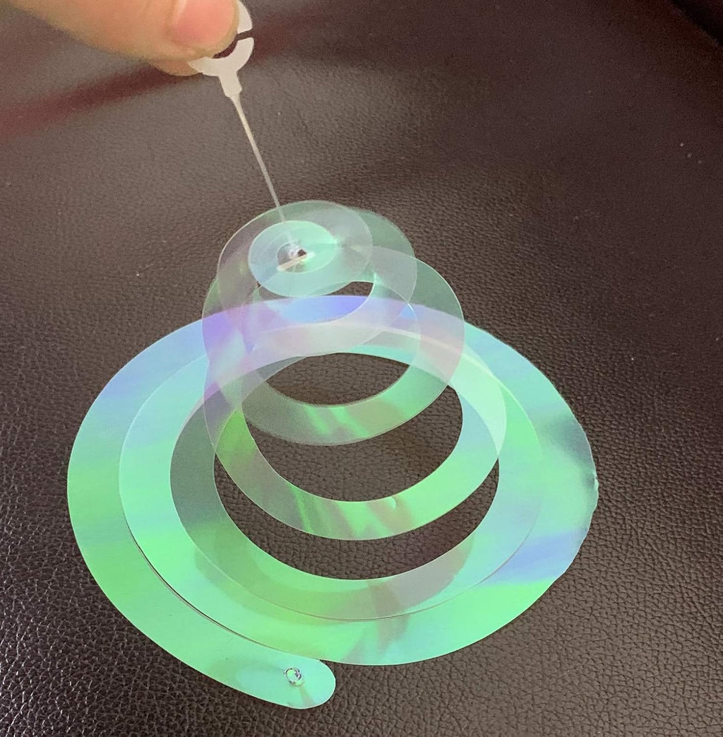 Iridescent White Swirl Hanging Decorations, Shimmer Plastic Streamer for Ceiling, Party Supplies for Birthday Graduation Bachelorette Wedding Baby Shower Graduation Christmas New Year