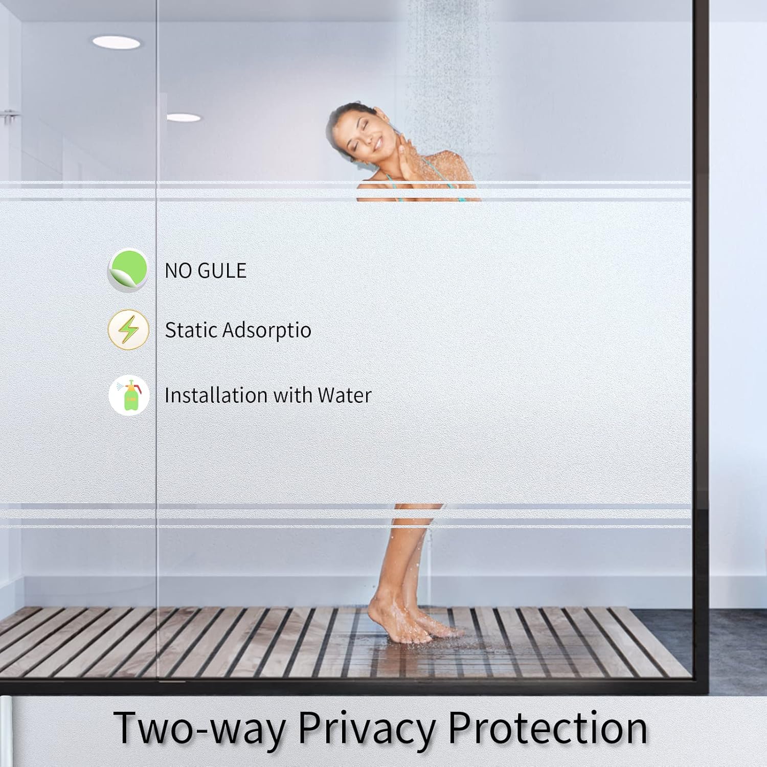 Frosted Glass Window Film with Tools,Reusable Window Privacy Film,Static Clings Window Film Kit for Home Bathroom and Office. (Pure, 17.5Inch×78.7Inch)