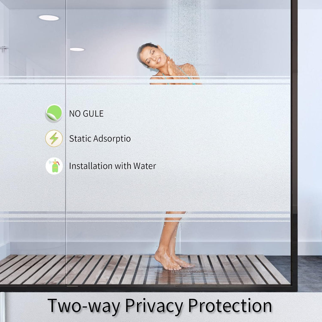 Frosted Glass Window Film with Tools,Reusable Window Privacy Film,Static Clings Window Film Kit for Home Bathroom and Office. (Pure, 45.2Inch×196.9Inch)
