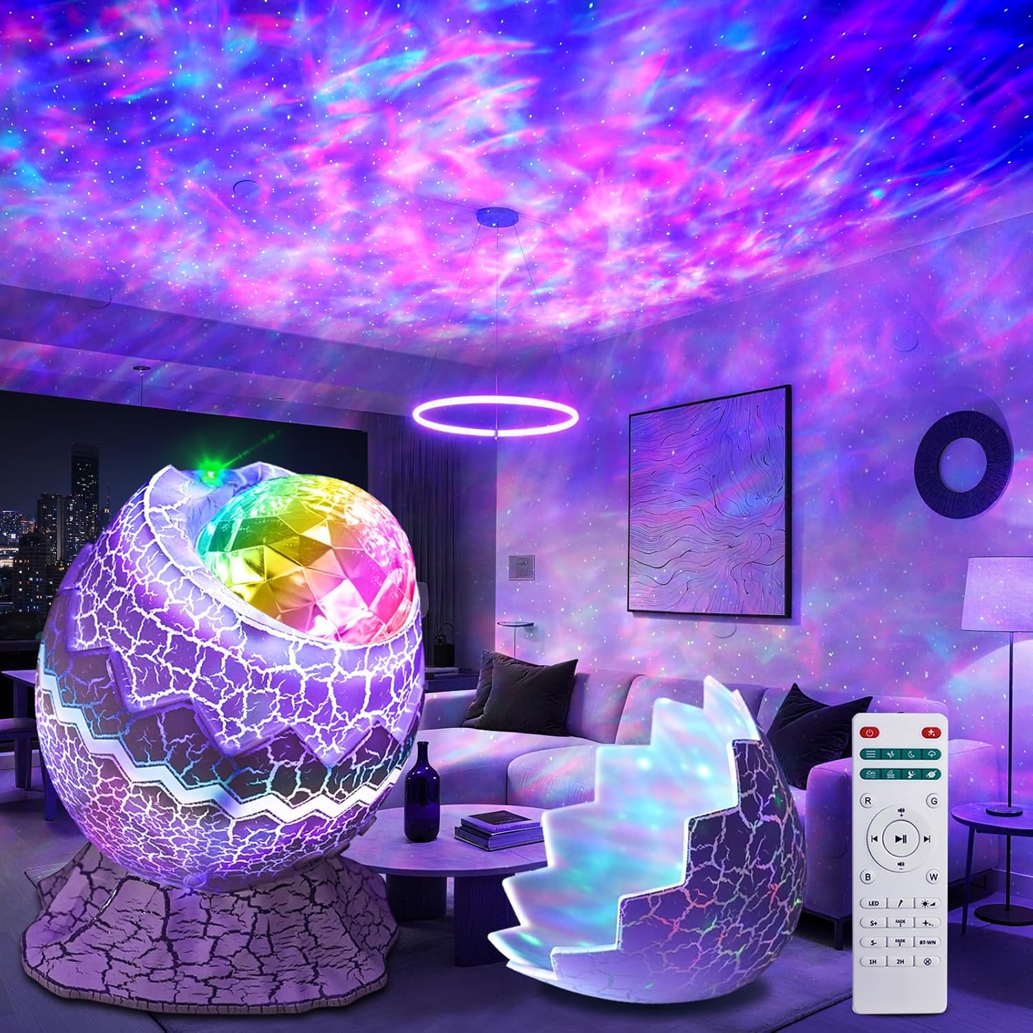 Rossetta Galaxy Projector, Star Projector Galaxy Light Projector for Bedroom, APP Control Projector Bluetooth Speaker and White Noise, Night Light for Kids Adults Home Theater, Ceiling, Room Decor