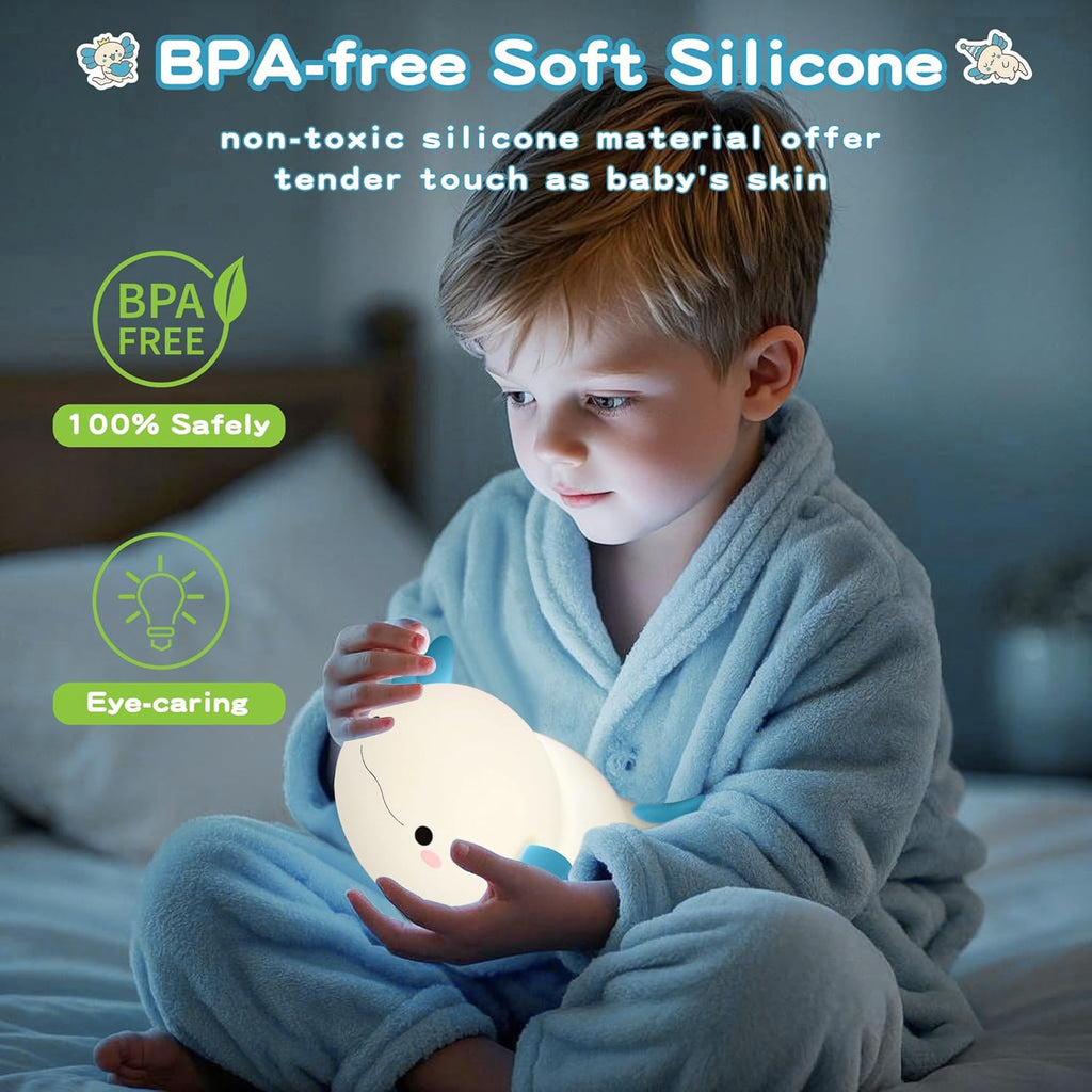Axolotl Night Light,Cute Axolotl Lamp,Food Grade Silicone Nursery Nightlight,Rechargeable/Dimmable LED Squishy Novelty Animal Bedside Touch Lamp,Baby Room Decor, Axolotl Gifts for Kids/Boys