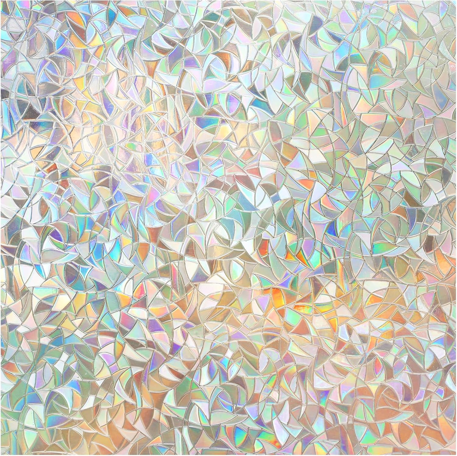 DOWELL Window Privacy Film, Rainbow Window Film, Decorative Stained Glass Clings, Static Cling Door Sticker, Non-Adhesive 3D Decals for Home UV Protection, 23.6 x 157.5 inches