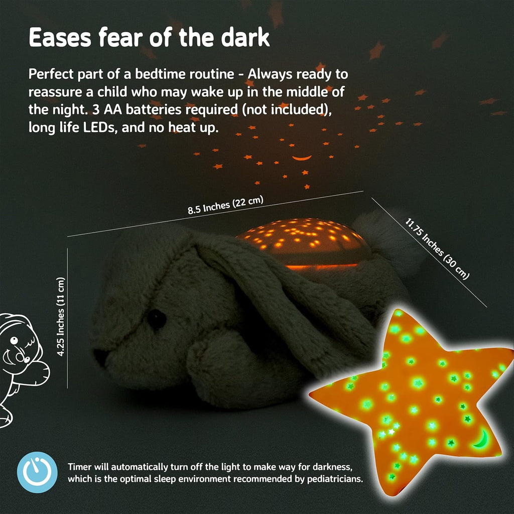 Cloud b Calming Nightlight Star Projector | Gentle Brightness | 3 Colors | 3 Constellations | Auto-Shutoff | Bunny
