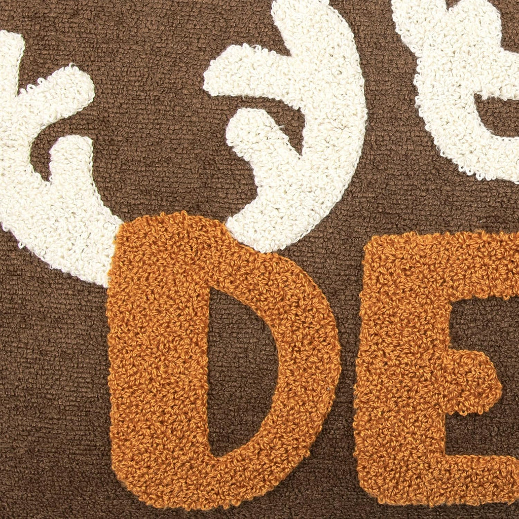 Embroidered Deer Christmas Pillow Covers 12x20, Cute Embroidered Throw Pillow Covers Christmas Decorations Holiday Pillows for Home Couch,Brown/Pumpkin