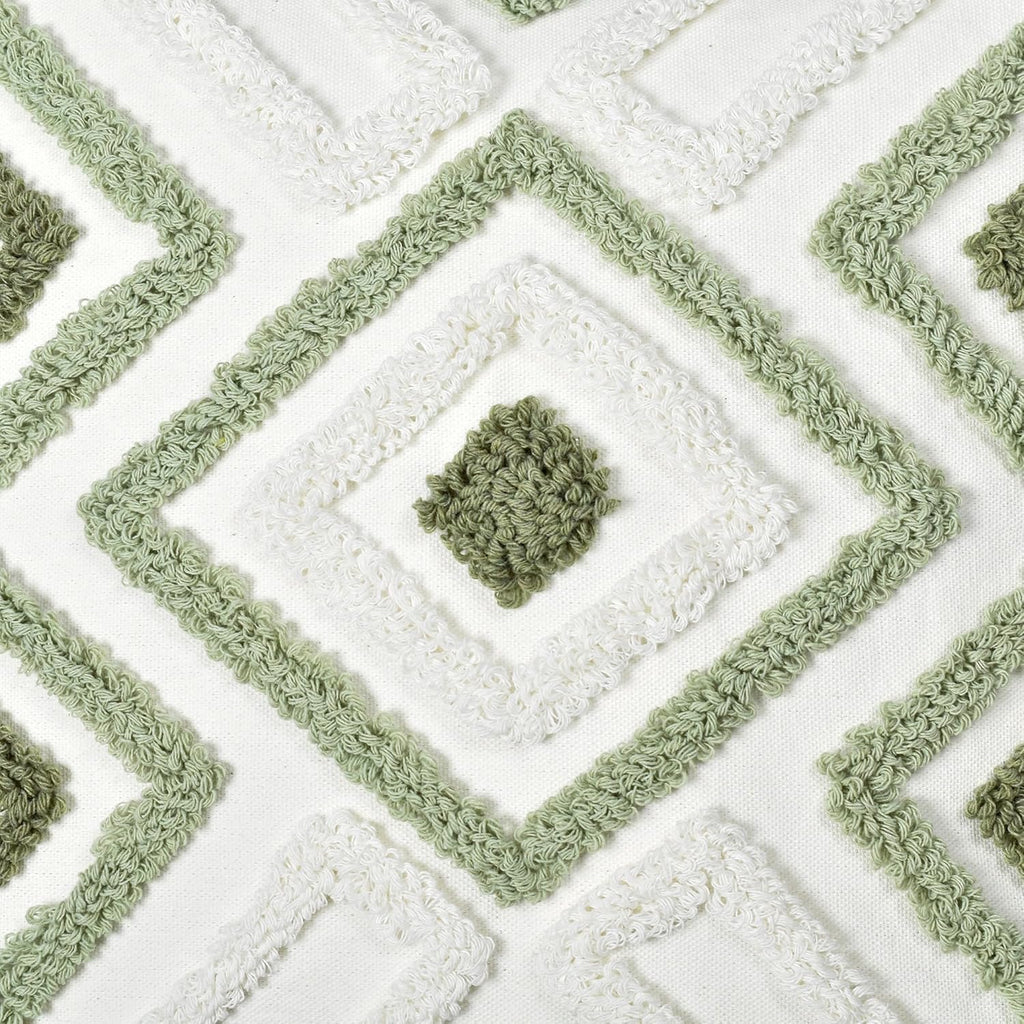 Boho Pillow Covers 18X18 Inch Boho Tufted Throw Pillow Covers Decorative Tassels Cushion Cover Farmhouse Pillow Case for Couch Sofa Bed Living Room Bedroom, Green