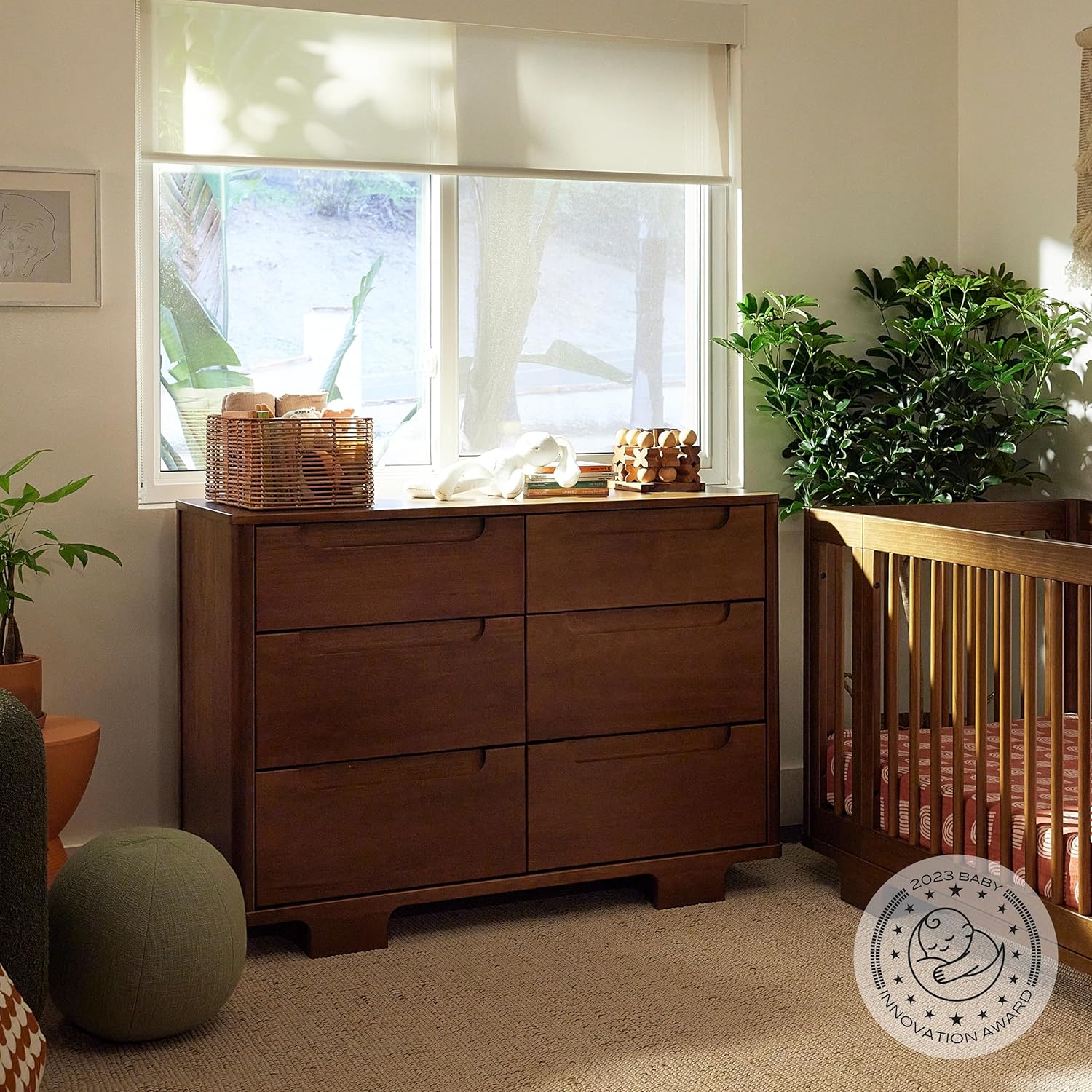 babyletto Yuzu 6-Drawer Dresser in Natural Walnut, Greenguard Gold Certified