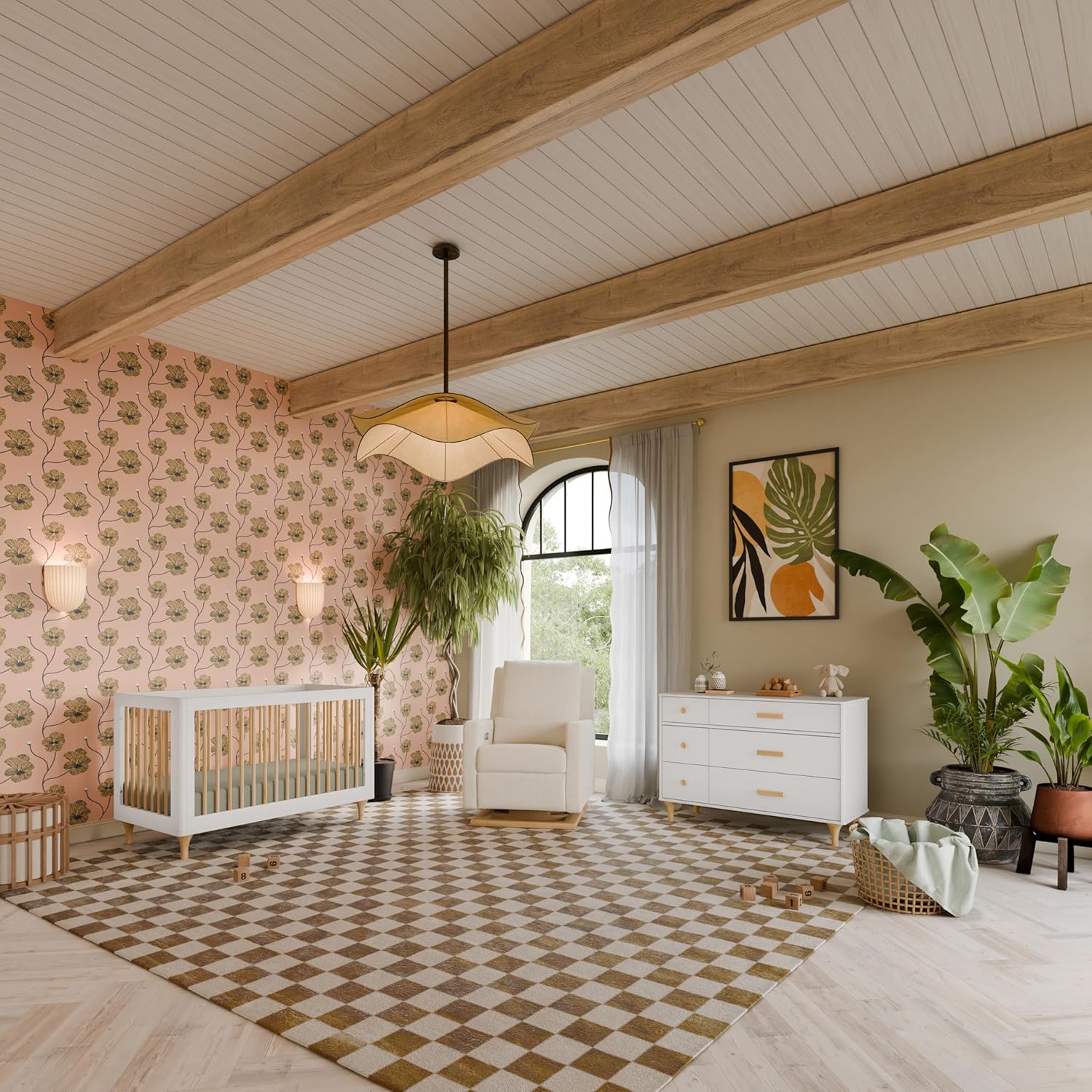 Babyletto Lolly 6-Drawer Assembled Double Dresser in White and Natural, Greenguard Gold Certified